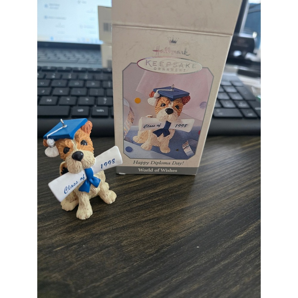 Hallmark Keepsake Ornament 1998 Happy Diploma Day Dog Graduation Tammy Haddix
